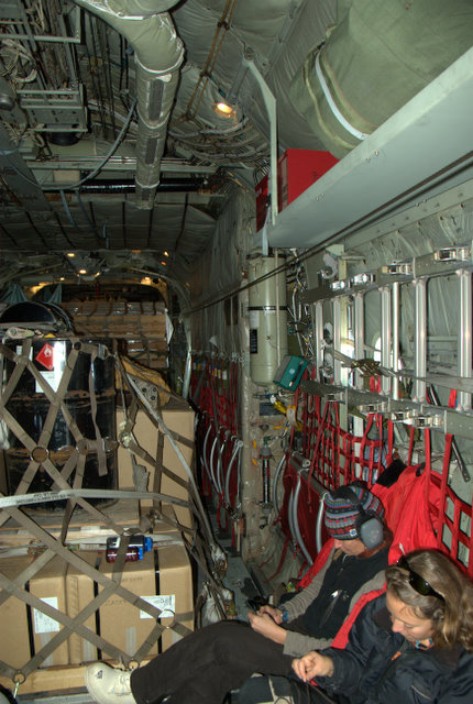 Jump seats and cargo in C130