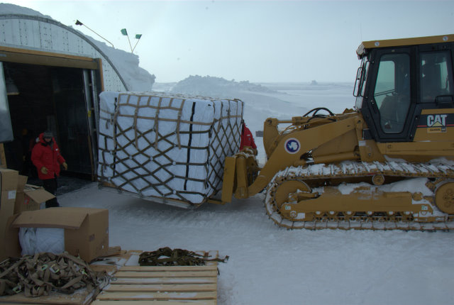 Ice cores being hauled out of Arch