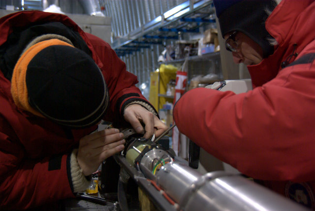 Nicolai and Patrick finishing cable termination