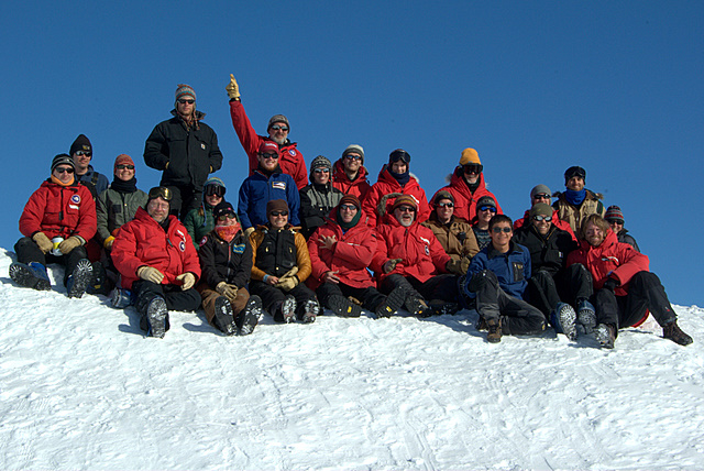 Group shot of drillers and ice core handlers
